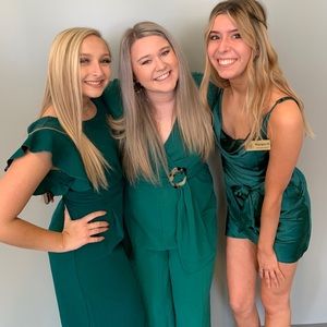 Emerald green jump suit